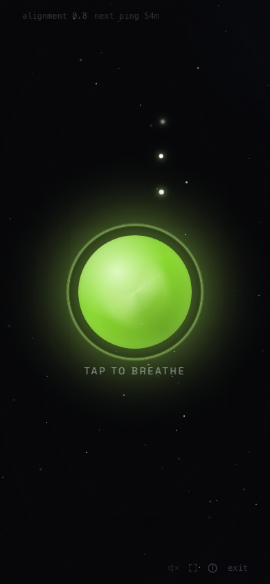 Quantum Pings breathe screen, mobile